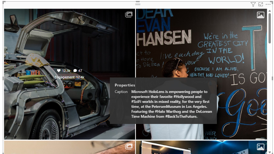 Power BI Collage with overlays and captions